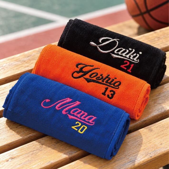 【名入れ 刺繍】名前入り マフラータオル《スポーツライン》(タオル 名入れタオル スポーツタオル スポーツ 部活 クラブ チーム 卒団記念 卒団 記念品 かっこいい シンプル オリジナル 体育祭 イベント 応援 サークル チームタオル ロングタオル 無地) 160
