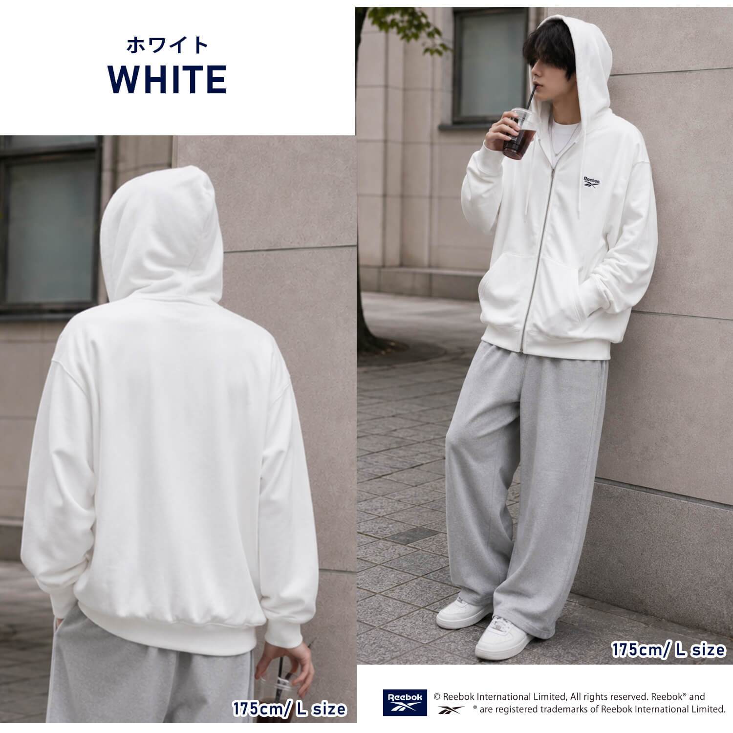 Reebok リーボック ジップパーカー メンズ レディース rm-6105 スウェットパーカー フルジップ 長袖 フーディー 裏起毛 暖かい ロゴ 刺繍 ビッグシルエット オーバーサイズ 羽織り スポーティ カジュアル M L LL 2026FW Karlas 別注