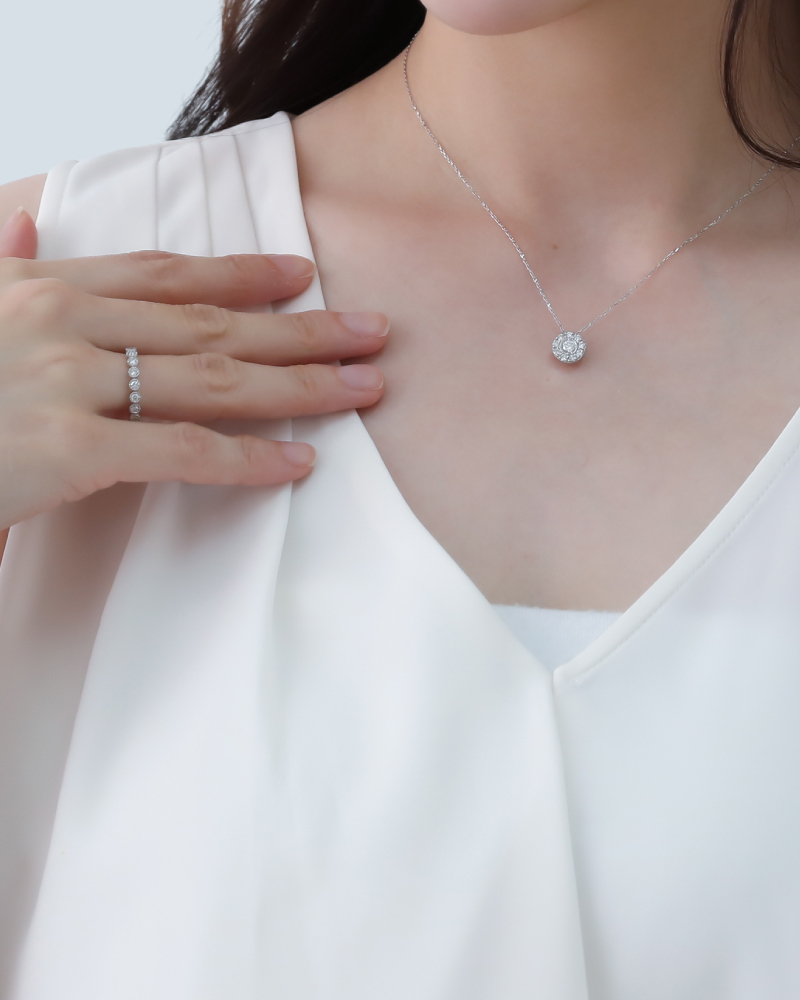 ダイヤモンド ネックレス 取り巻き 0.45ct K18 18K 18金 プラチナ ダイヤ 女性 レディース 誕生日 記念日 結婚記念日 錫婚式 10年 プレゼント ギフト 誕生日プレゼント 自分へのご褒美 フォーマル 20代 30代 40代 50代 60代 妻 彼女 ゴールド ホワイトゴールド ピンクゴールド イエローゴールド ダイヤ アクセサリー アレルギー対応 金属アレルギー 10yd