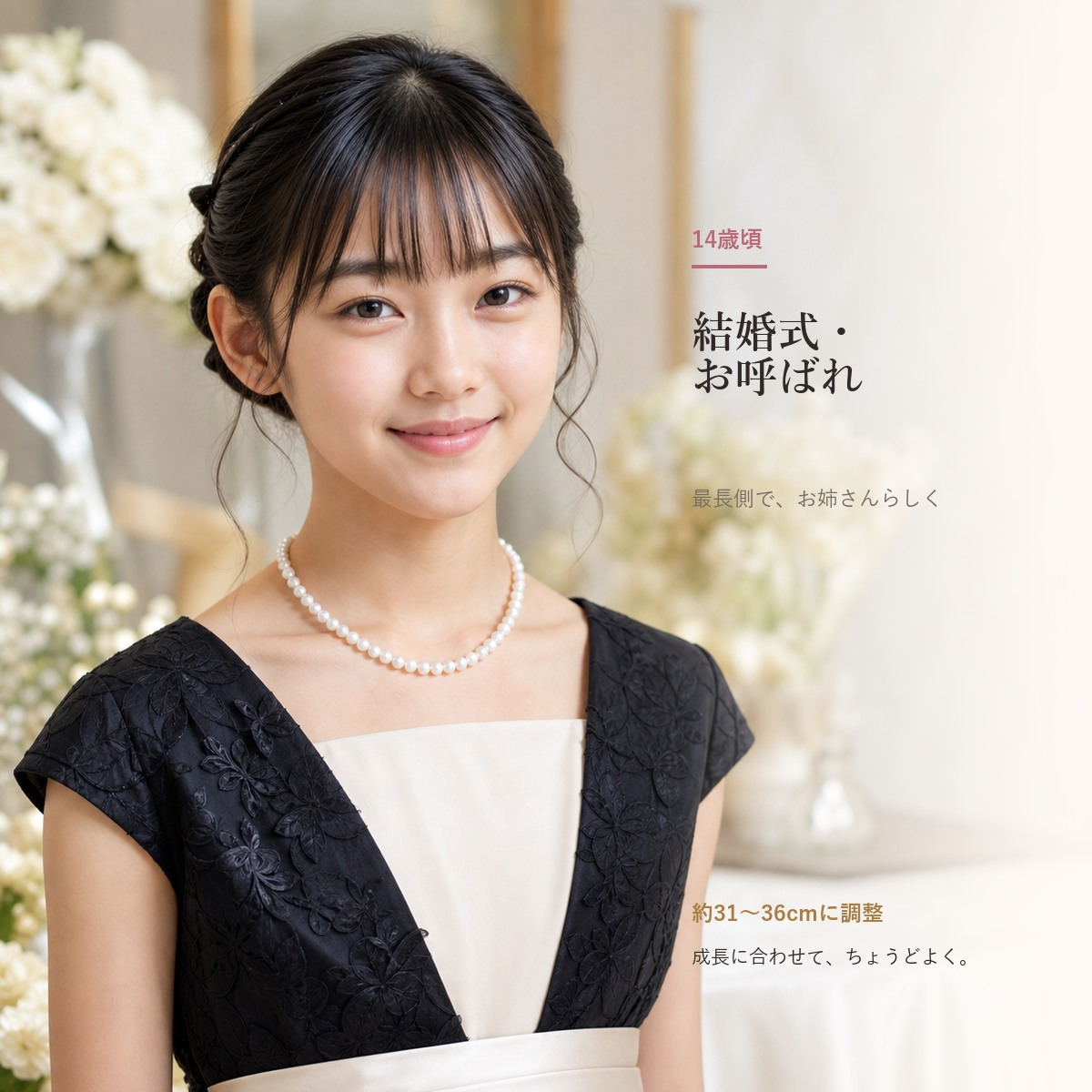 キッズ パールネックレス カジュアル 子供用 6mm 貝パール 31～36cm アジャスター付き 女の子 子供 ネックレス 真珠 フォーマル ドレス 発表会 ピアノ発表会 入学式 卒業式 入園式 卒園式 七五三 結婚式 お呼ばれ 小学生 中学生 ジュニア ギフト プレゼント 誕生日プレゼント クリスマス 親子 お揃い 親子コーデ 送料無料 普段使い おしゃれ 上品 かわいい 大人 レディース