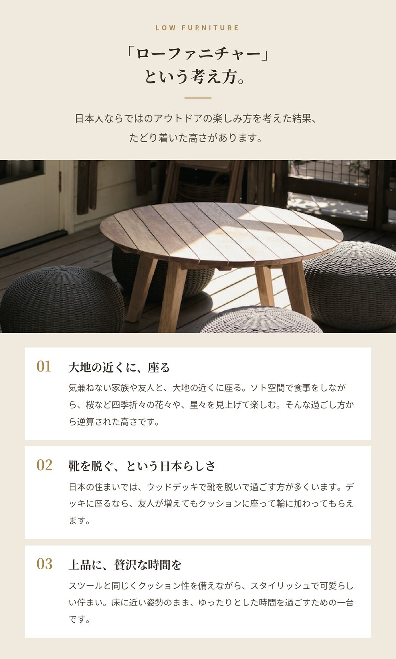 ADAN アダン プーフ ダークグレー ガーデンスツール オットマン 屋外 SUNPROOF ロープ 手編み 原着糸 丸型 幅45cm 高さ30cm 約4kg クッション 床座 ローファニチャー ウッドデッキ テラス 庭 バルコニー 北欧 リゾート おしゃれ ガーデンファニチャー