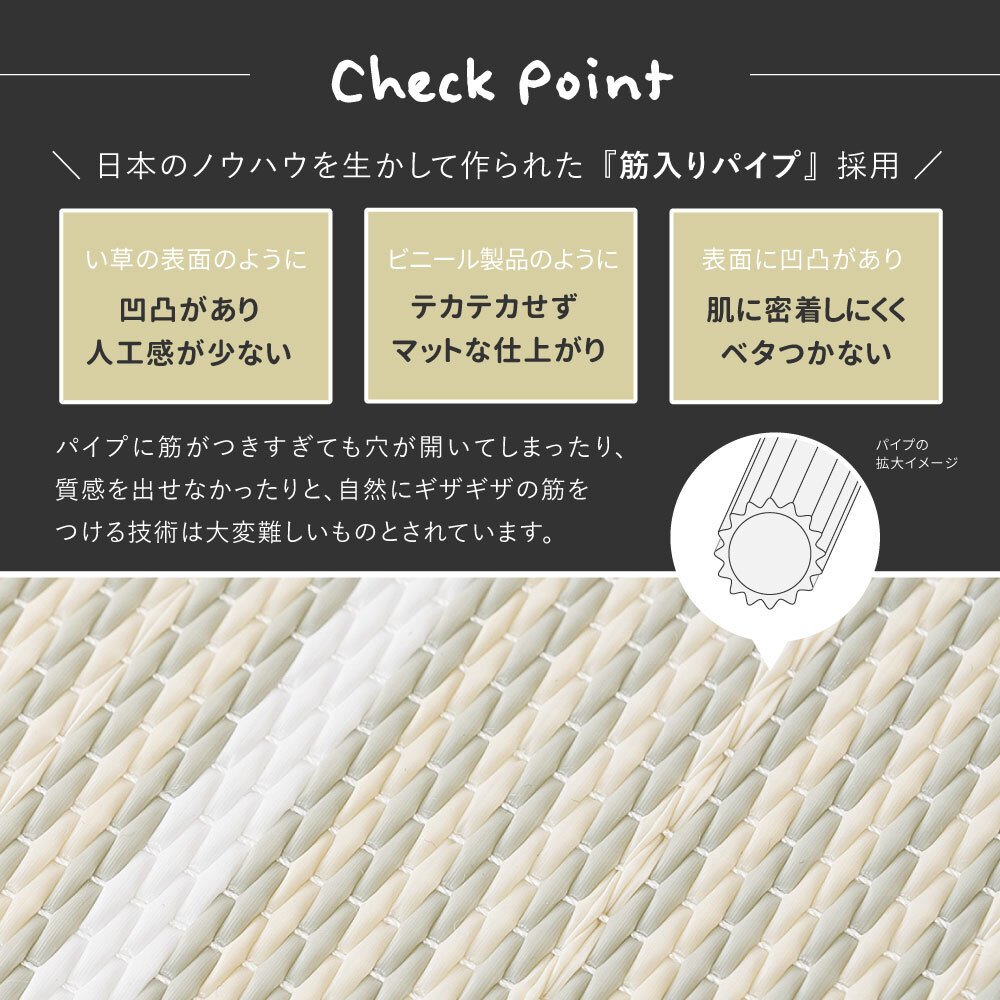 水拭きできる い草風 置き畳 フローリングに置く畳 ボーダー柄 コトリナ 約82×82×2.5cm PP 半畳 まとめ買い ふちなし 縁なし フロア畳 ユニット畳 システム畳 畳 マット 滑り止め付