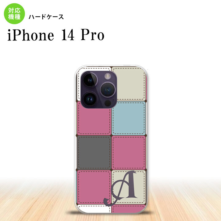 iPhone14 Pro iPhone14 Pro スマホケース 背面ケース ハードケース パッチワーク ミックスB ピンク +アルファベット 2022年 9月発売 nk-i14p-1672i