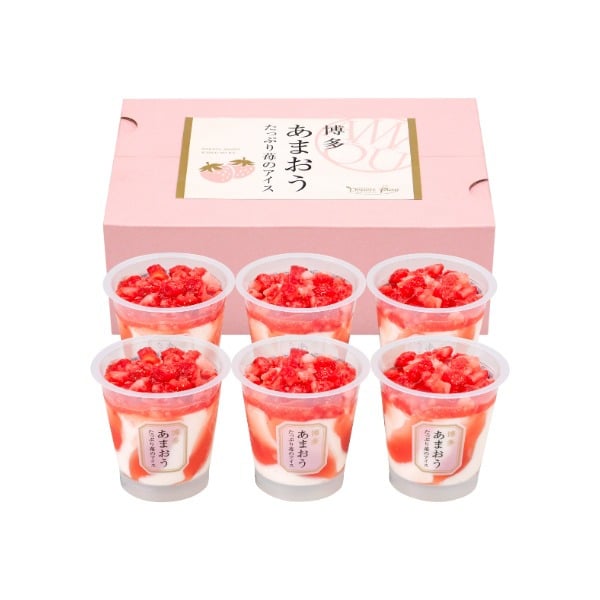 博多あまおう たっぷり苺のアイス 6個入(ギフト プレゼント アイス ジェラート いちご あまおう 贈り物 お祝い 内祝い 結婚祝い 結婚内祝い 出産内祝い 手土産 お返し お礼 快気祝い 退職祝い 引越祝い 詰め合わせ 挨拶 人気 おすすめ)