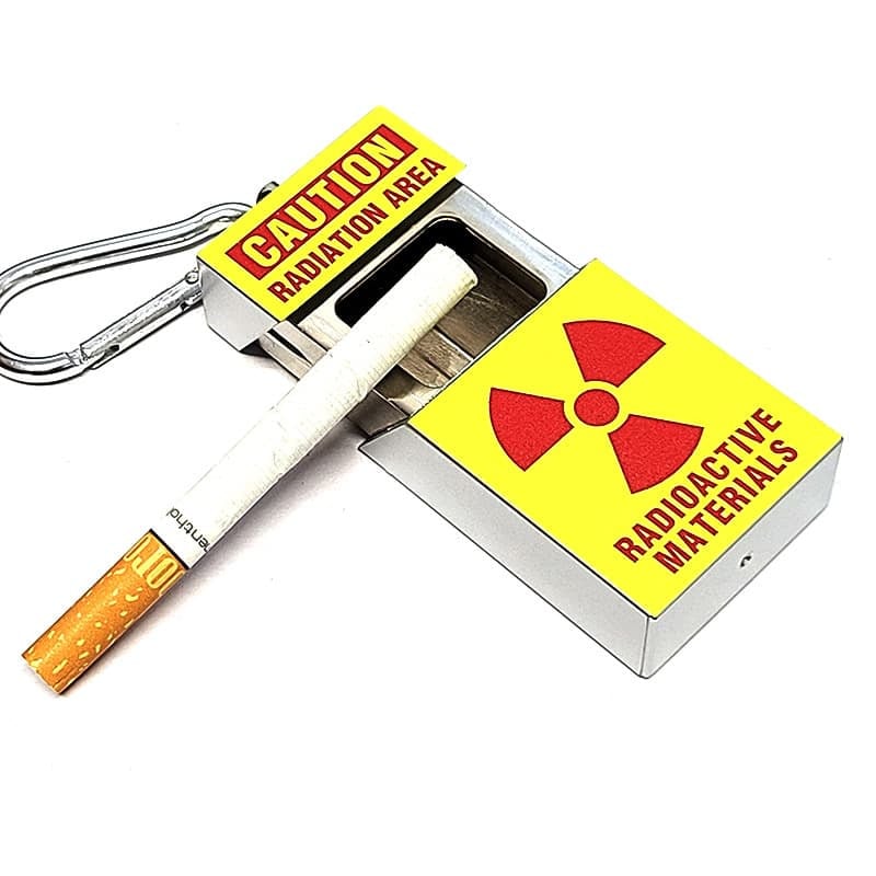 携帯灰皿 コンパクト おしゃれ カラビナ付き CAUTION スライド式 ポータブルアッシュトレイ たばこ 吸い殻入れ かっこいい キーホルダー アメリカン 雑貨 持ち運び 便利 メンズ ギフト プレゼント