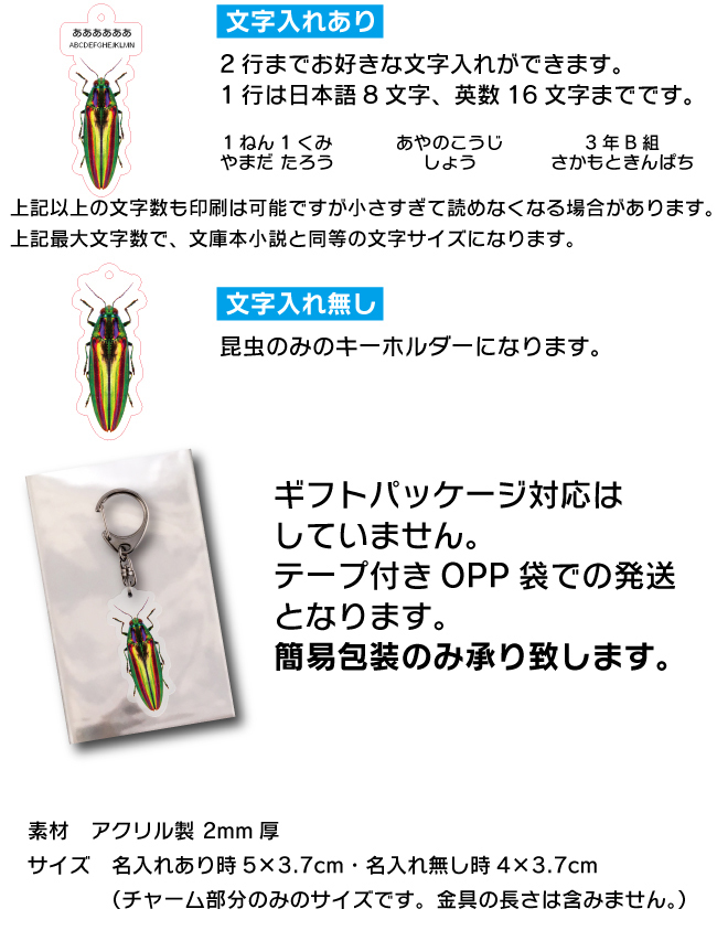 ゆうパケット発送 名入れ文字入れOK 昆虫キーホルダー ヤマトタマムシ 名入れ お酒 ギフト プレゼント 誕生日 結婚祝い 結婚記念日 出産祝い 還暦祝い 男性 女性 父の日 敬老の日 ＊他の商品はこちら→