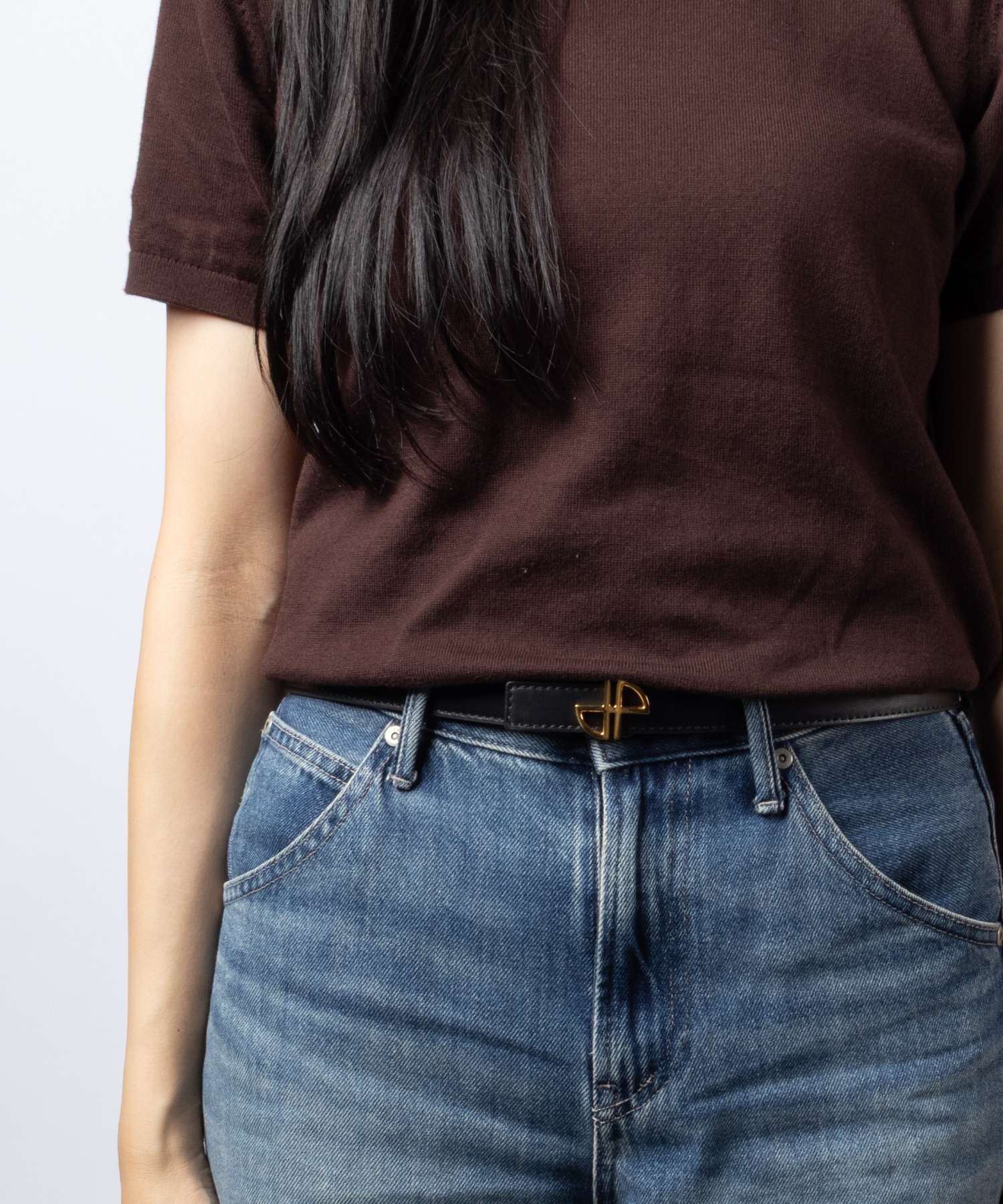 パトゥ PATOU THIN JP BELT レザー ベルト BE0025008 ロゴ モノグラム レディース ファッション小物