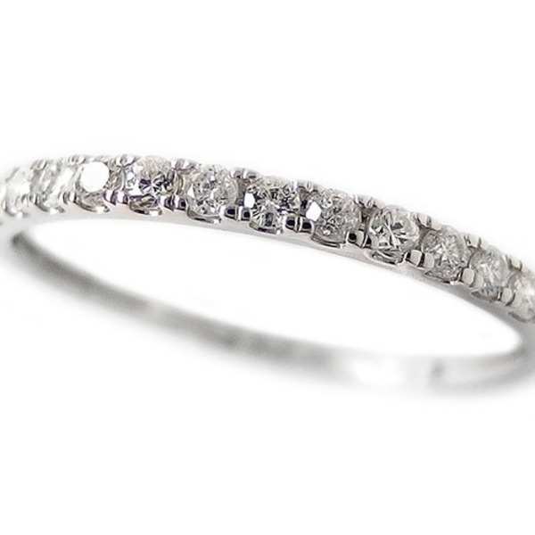 ダイヤモンド リング ハーフエタニティ 0.15ct プラチナ Pt950 指輪 レディース 細身 シンプル 重ね付け 華奢 エタニティリング ダイヤ 11号 記念日 プレゼント ギフト