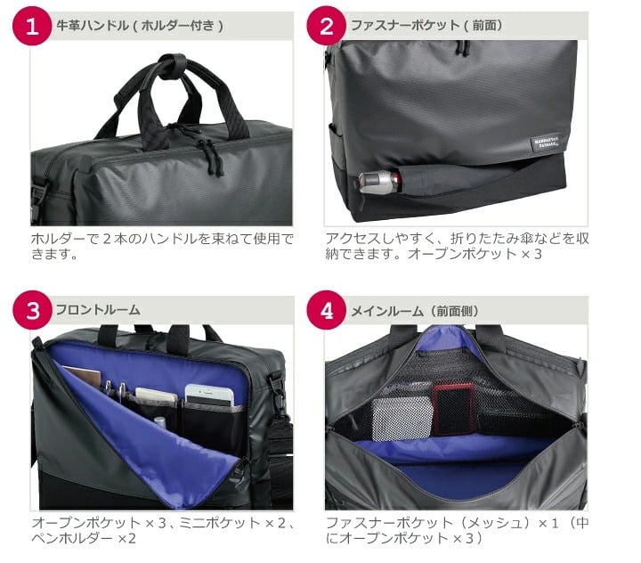 マンハッタンパッセージ メーカー直営 #3310 ブリーフケース ビジネスバッグ 軽量 耐水生地 B4対応 14.5L 2WAY MANHATTAN PASSAGE ギフト プレゼント