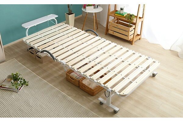 ベッド 寝具 すのこ 折りたたみ シングル 宮付き 棚付き コンセント付き 折りたたみすのこ コンパクト 北欧 代引不可 送料無料 宮コンセント付き折りたたみすのこ Arche-アルシュ-