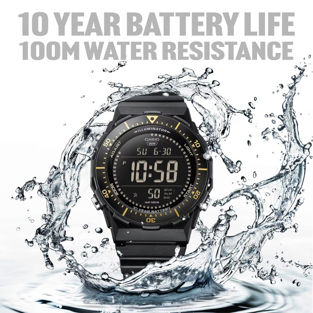 カシオ 腕時計 メンズ デジタル 10年電池 100m防水 見やすい 大画面 ビックケース ブラック 黒 スポーツウォッチ 多機能 CASIO 海外モデル 男性 プレゼント 収納ケース付き 成人 卒業 入学