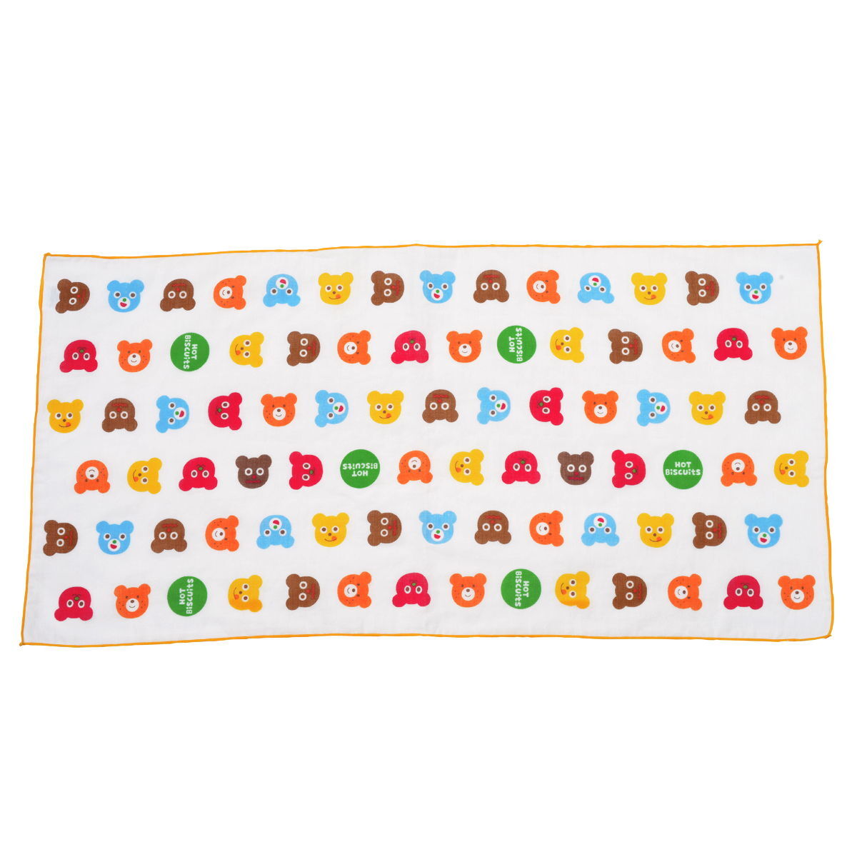 ミキハウス ホットビスケッツ★ビーンズくん スタイ&ガーゼタオル2枚セット【クリアBOX付き】ギフトラッピング　出産祝い　誕生日　お祝い　入園祝い　キッズ服　ベビー服