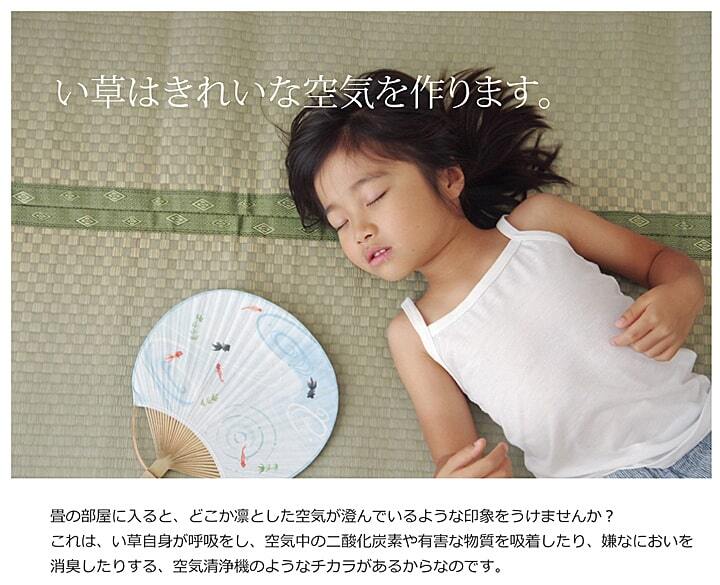 夏ラグ 夏用カーペット 純国産 い草 上敷き カーペット 市松織 『不知火』 団地間3畳(約170×255cm） 熊本県八代産イ草使用