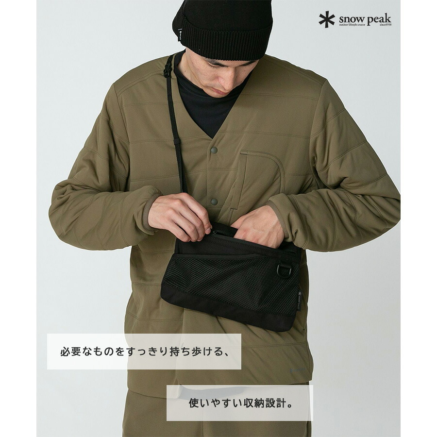snowpeak Everyday Use Sacoche ショルダーバッグ サコッシュ 斜め掛け コンパクト 普段使い レディース メンズ ギフト プレゼント ブラック ac25su405