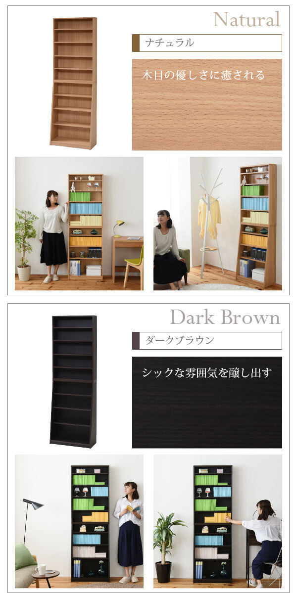 収納家具 ラック 1cmピッチ 薄型 大容量 文庫本 幅60 本棚 リビング収納 木製 本収納 コミック CD DVD