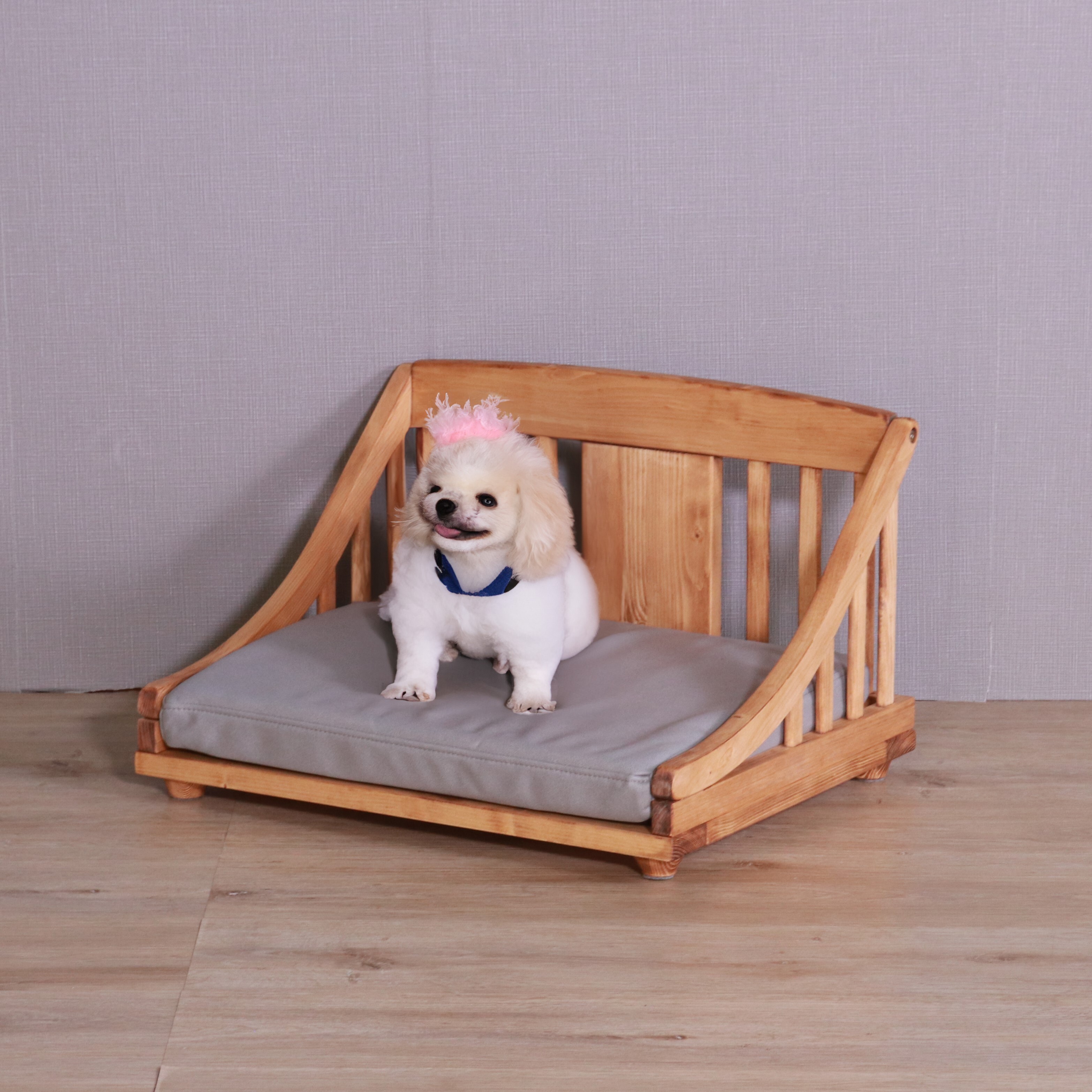 ペットベッド giocoso パイン材 天然木 S・M ライトブラウン・ホワイト W52.5xD42.8xH34cm 犬 猫 ペット家具 ペット用品 ライトブラウン ホワイト おしゃれ