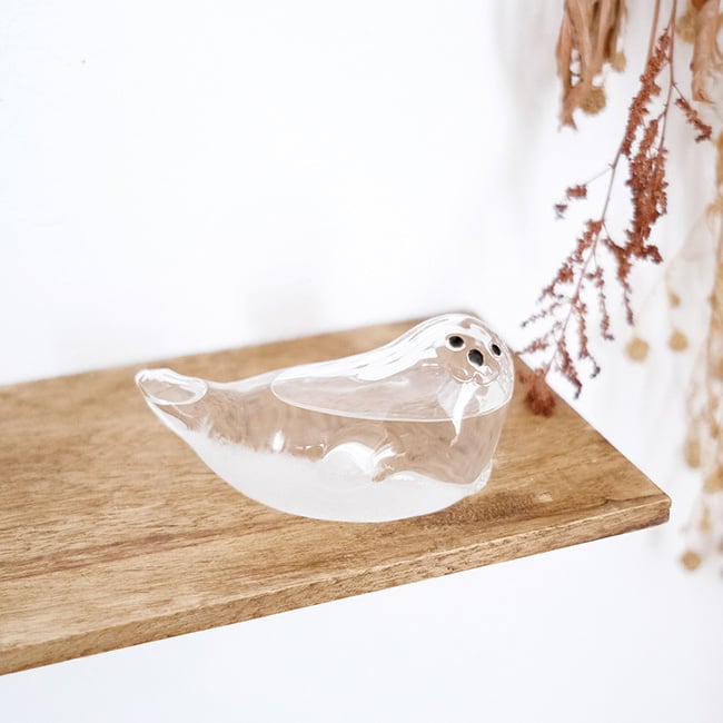 Storm Glass ストームグラス アザラシ[気象計 天気予報 インテリア オブジェ 置物 かわいい おしゃれ インテリア雑貨 ガラス プレゼント ギフト 雑貨 結晶 天気 置き物 贈り物 アニマル 動物 ガラス雑貨 インテリア小物]