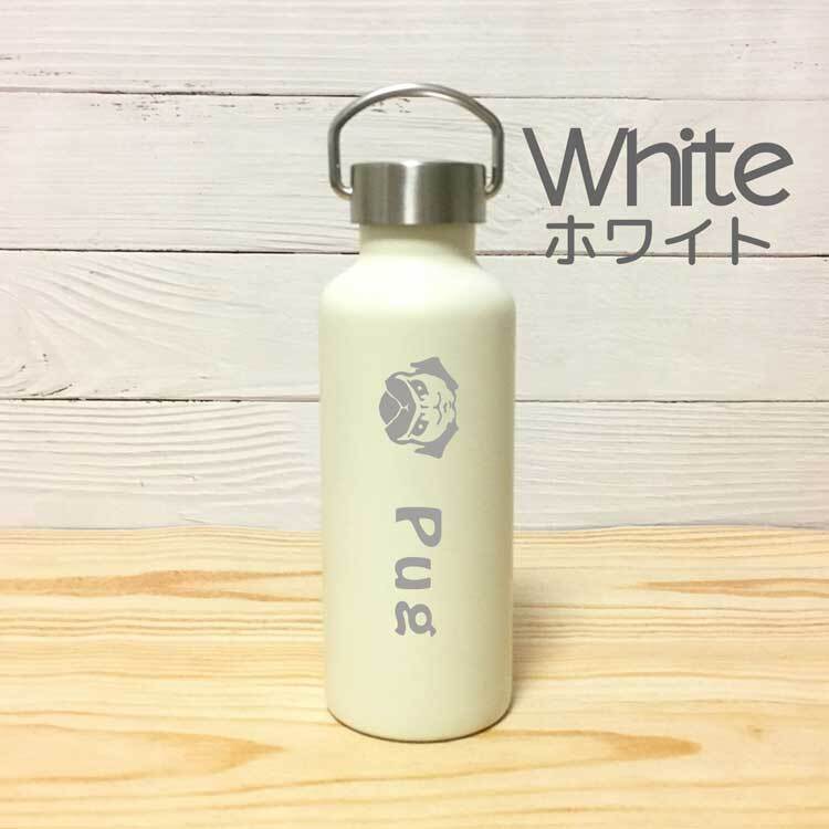 【Wanko Face】パグ かわいい 取っ手付きマグボトル おしゃれ 290ml 保温 保冷 ステンレス マグボトル 取っ手付き 真空 断熱 二重構造 ボトル タンブラー 水筒 マイボトル オリジナル ブルドッグ 犬 ペット 動物 アニマル