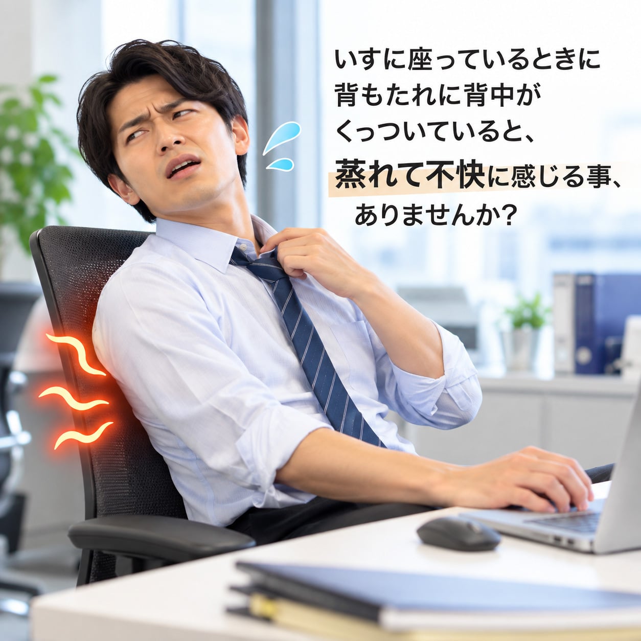 背中が蒸れにくい 洗える ファイバー クッション 背もたれ 背中 背もたれクッション 背中クッション オフィス 会社 デスクワーク 背中のムレ 対策 黒 ブラック 姿勢 背すじ 洗える