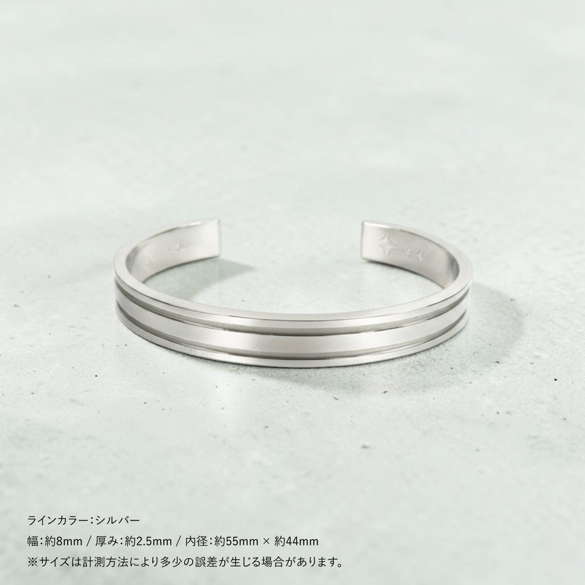 ステンレス バングル 金属アレルギー対応  数量限定クリアランス SILVER BLACK B1161