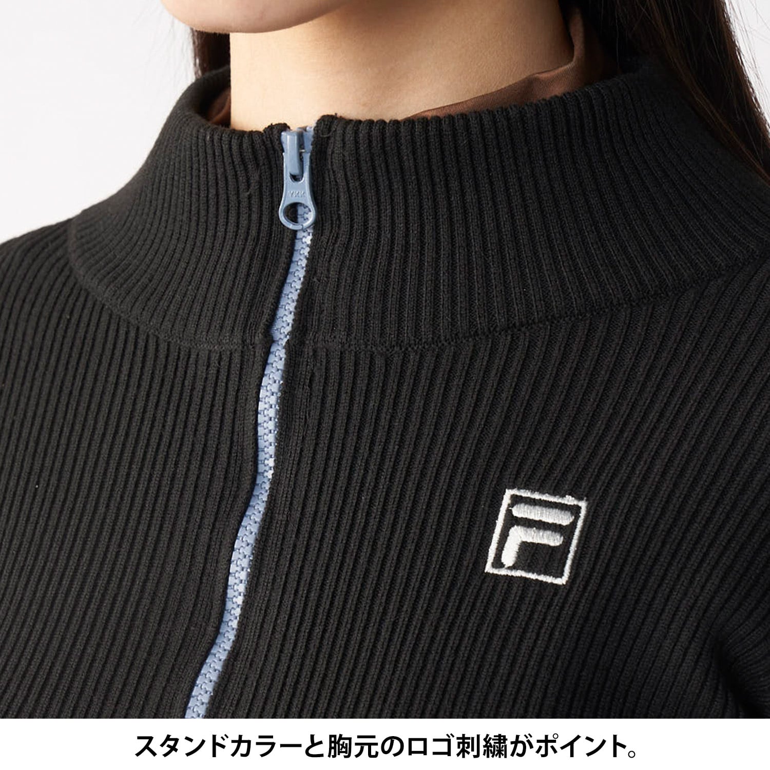 FILA GOLF フィラゴルフ ゴルフウェア フルジップ リブセーター レディース ショート丈 あったか 防寒 シンプル トップス スポーツブランド 大人 ギフト プレゼント 20代 30代 40代 50代 秋冬 M L LL 2026FW karlas