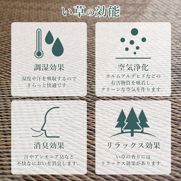 夏ラグ 夏用カーペット ラグ 長方形 国産 日本製 ナチュラルスタイル い草 消臭 抗菌防臭 滑り止め 防炎 市松 約140×200cm