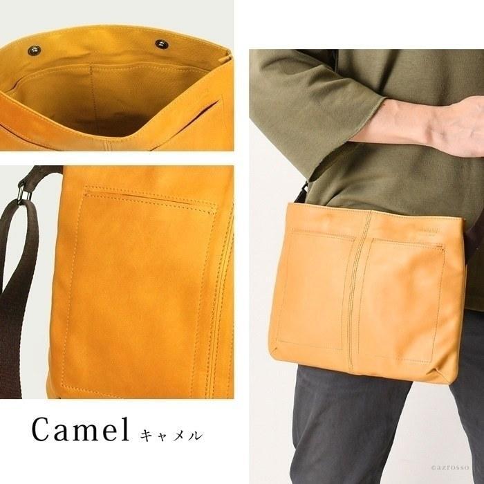 軽量 サコッシュ ショルダーバッグ 本革 レザー バッグ 日本製 コンパクト 薄マチ メンズ メンズ