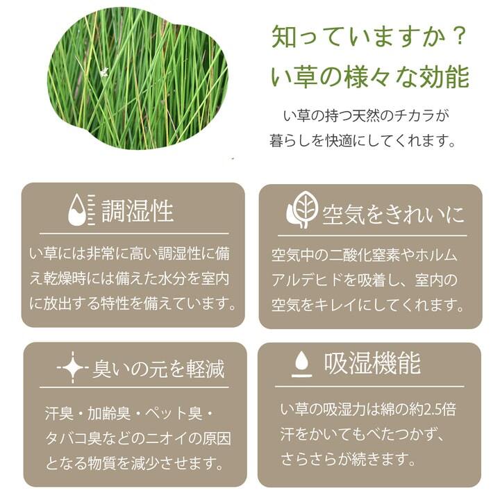 夏ラグ 夏用カーペット ラグ マット 国産 日本製 い草 高級感 エレガンス 消臭 自然素材 滑り止め加工 不織布 長方形 約191×250cm 新生活