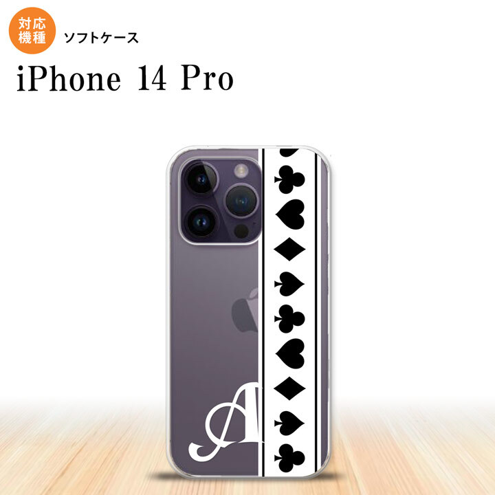 iPhone14 Pro iPhone14 Pro スマホケース 背面ケースソフトケース トランプ 帯 白 黒 +アルファベット 2022年 9月発売 nk-i14p-tp527i