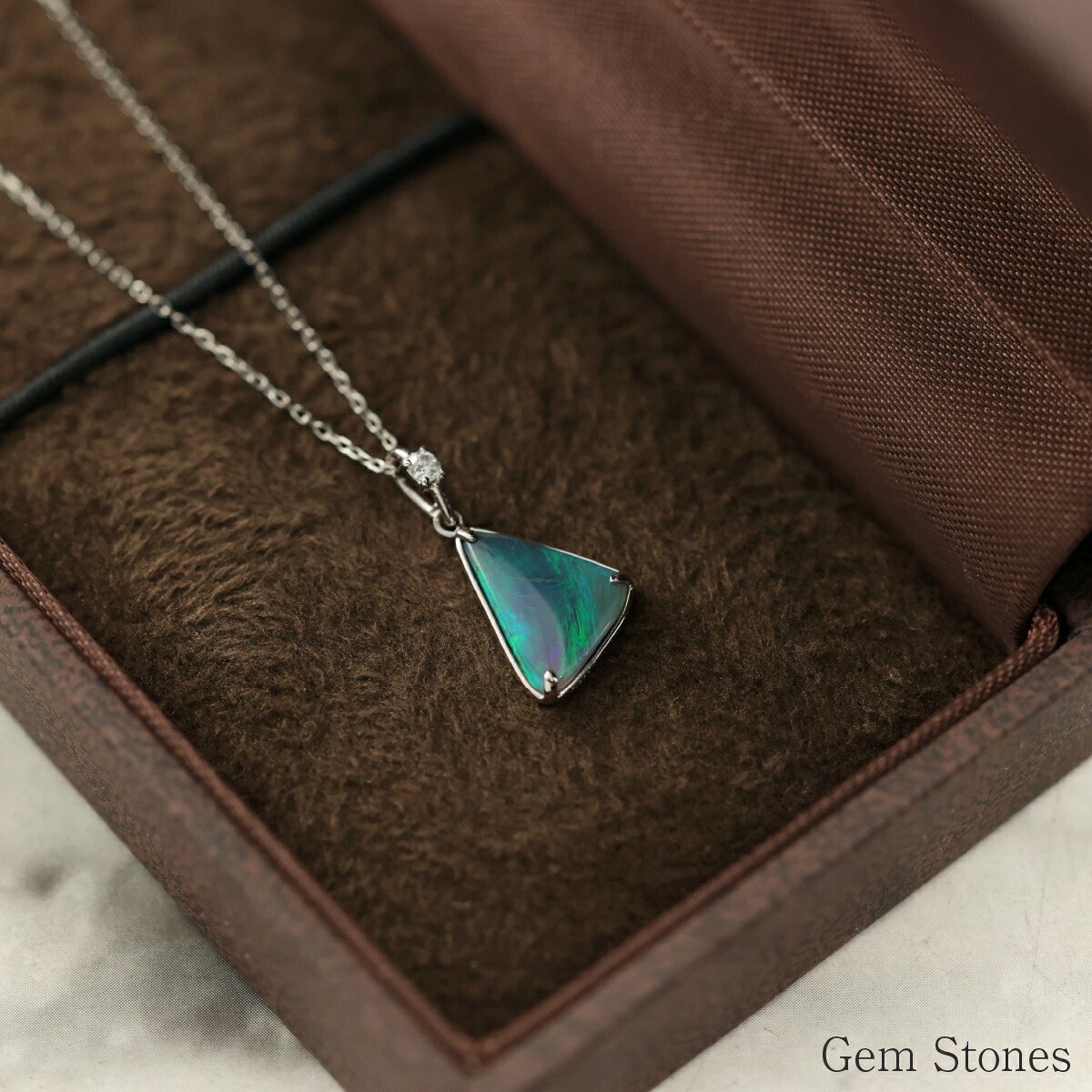 上質 ブラックオパール ネックレス 1.080ct ダイヤモンド プラチナ Pt900 ペンダント シンプル エレガント 上品 レディース 宝石 ダイヤ 一粒 一石 ジュエリー 10月 誕生石 プレゼント