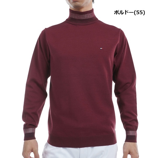 トミーヒルフィガー ゴルフ メンズ シグネチャーストライプ ハイネックセーター TOMMY HILFIGER GOLF THMA471 秋冬モデル お誕生日祝い お祝い 記念品 お父さん 父の日 彼氏 男性 30代 40代 50代 60代  還暦祝い 敬老の日 人気プレゼント プレゼント
