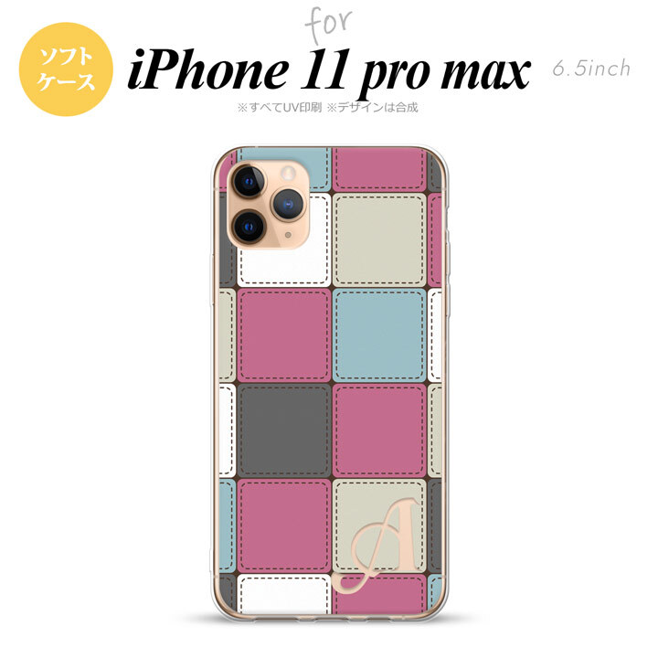 iPhone11ProMax iPhone11pro max スマホケース ソフトケース パッチワーク ミックスB ピンク +アルファベット メンズ レディース nk-i11pm-tp1672i
