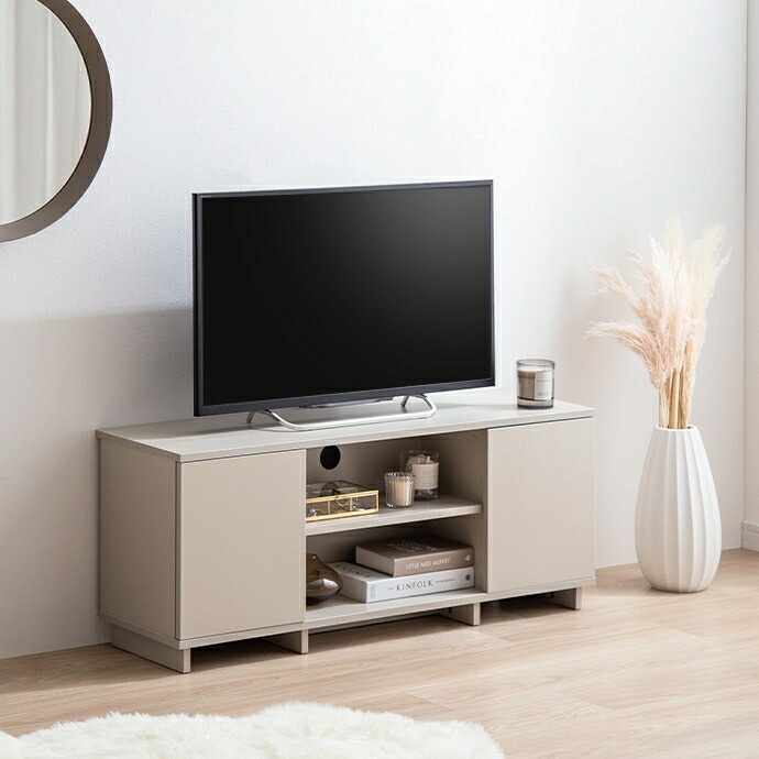 テレビ台 テレビボード ローボード 全2色 | テレビラック tv台 tvボード 収納 シェルフ BE ベージュ ベイジュ 生成り BR ブラウン 茶色 完成品 リビング 居間 ナチュラル カントリー カフェ おしゃれ