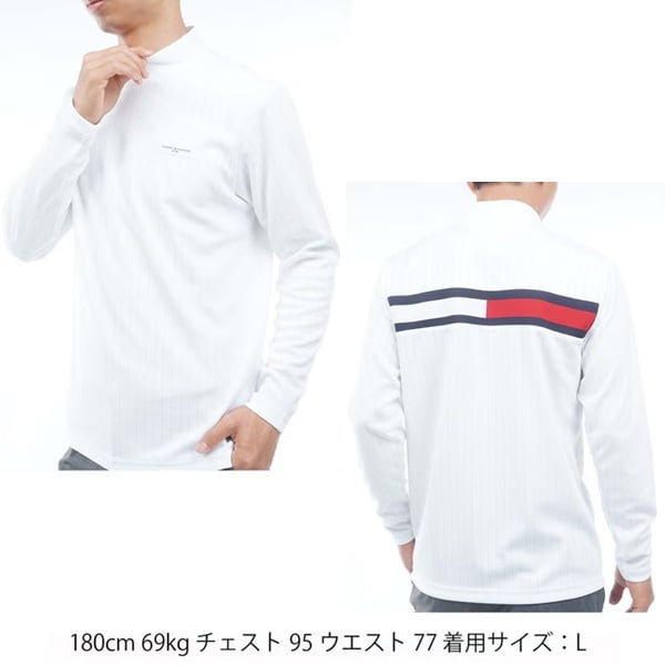 トミーヒルフィガー ゴルフ メンズ 針抜きジャガード フラッグモックシャツ TOMMY HILFIGER THMA661 2026年秋冬モデル お誕生日祝い お祝い 記念品 お父さん 父の日 彼氏 男性 30代 40代 50代 60代  還暦祝い 敬老の日 人気プレゼント プレゼント