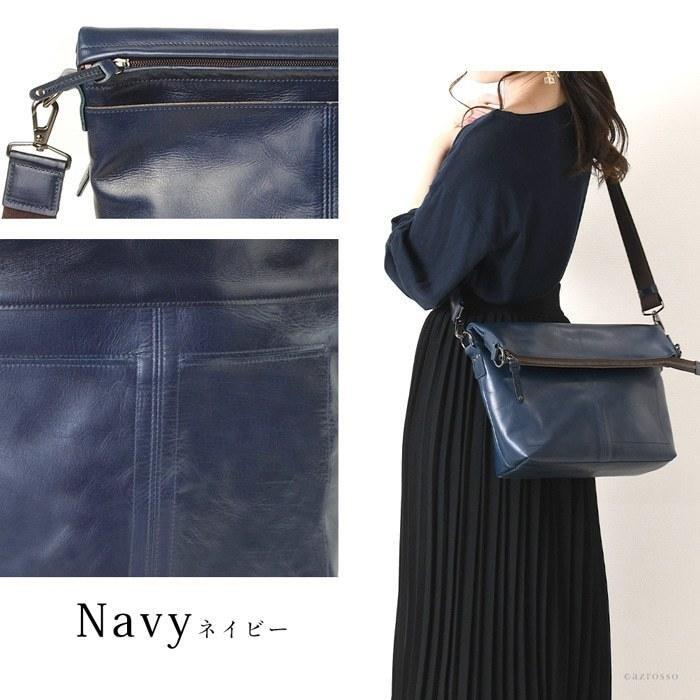 2way ショルダーバッグ 本革 A4収納 レザー バッグ 日本製 コンパクト 大容量 レディース