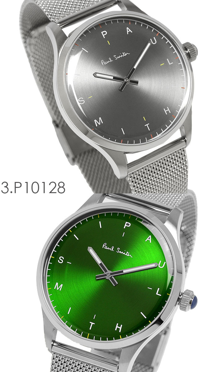 ポールスミス Paul Smith 腕時計 メンズ 41mm ステンレス クラシック ブランド 人気 ウォッチ ギフト プレゼント テンポ TEMPO グリーン グレー シルバー