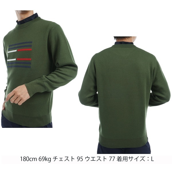トミーヒルフィガー ゴルフ メンズ ビッグフラッグ クルーネックセーター TOMMY HILFIGER GOLF THMA459 秋冬モデル お誕生日祝い お祝い 記念品 お父さん 父の日 彼氏 男性 30代 40代 50代 60代  還暦祝い 敬老の日 人気プレゼント プレゼント