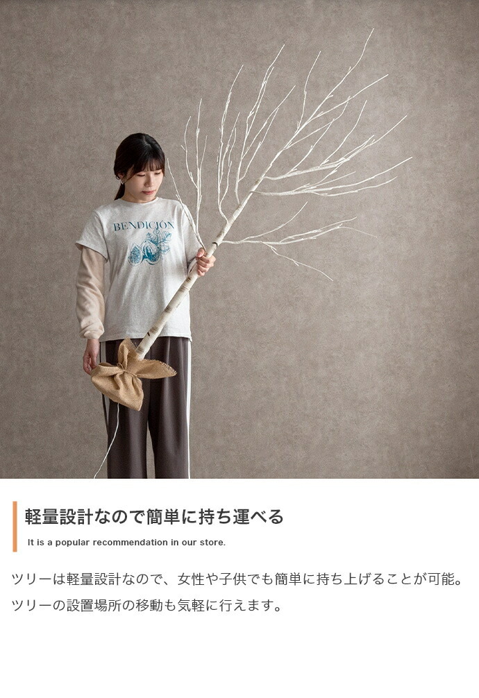 照明 ライト 白樺風ツリー+オーナメント 高さ60cm Schnee オーナメントセット オブジェ 飾り物 置き物 LED 付 ツリー おしゃれ 北欧 カントリー かわいい インテリア 行事 イベント パーティー