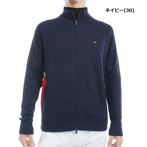 トミーヒルフィガー ゴルフ メンズ ケーブル フルジップ セーター TOMMY HILFIGER GOLF THMA479 秋冬モデル お誕生日祝い お祝い 記念品 お父さん 父の日 彼氏 男性 30代 40代 50代 60代  還暦祝い 敬老の日 人気プレゼント プレゼント
