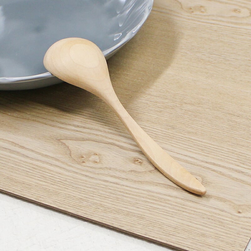スプーン おしゃれ カトラリー 木 木製 スープスプーン リゾットスプーン 業務用 かわいい 大きめ 丼 17.3cm スープ お弁当用 漆 天然木製 食器 カレー カフェ風 シンプル ブナの木 北欧風 ナチュラル カレー シチュー