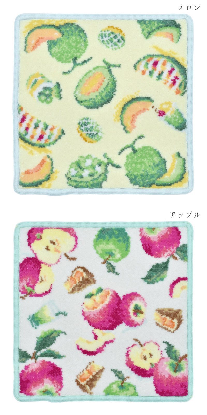 日本製 シェニール織 タオルハンカチ フルーツスイーツ柄 くだもの アーンジョー Enjeau ギフトラッピング対応可 ※ネコポス便発送