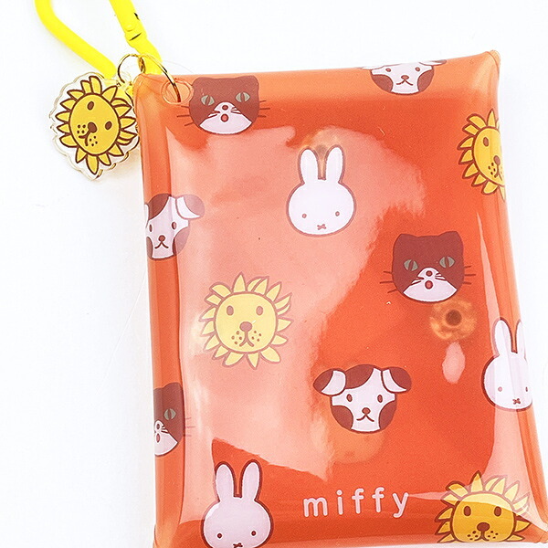 ミッフィー miffy クリアマルチポーチ オレンジ カラフルサガラ