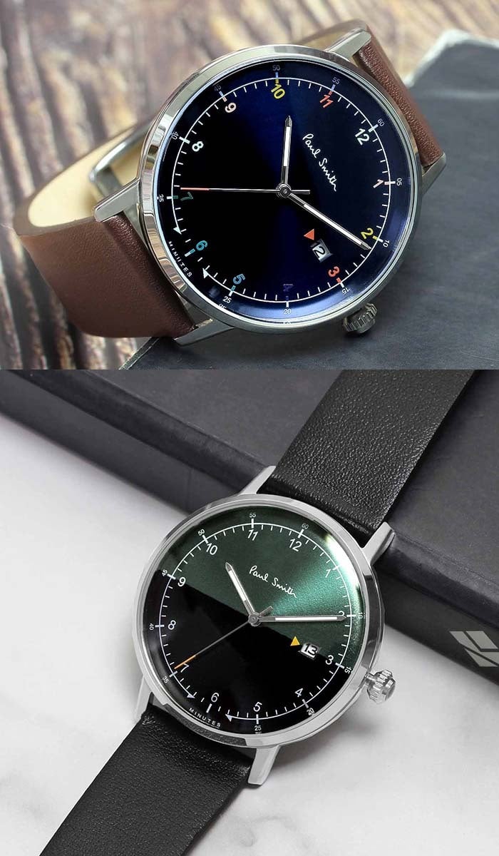 ポールスミス Paul Smith 腕時計 メンズ 革ベルト 41mm レザー クラシック ブランド 人気 ゲージ GAUGE グリーン ブラック シルバー パープル ネイビー ブラウン