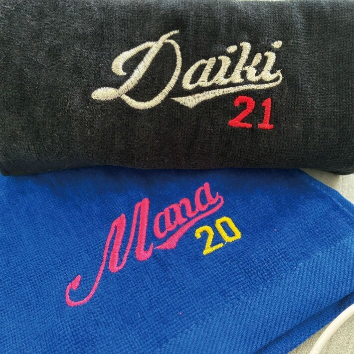 【名入れ 刺繍】名前入り マフラータオル《スポーツライン》(タオル 名入れタオル スポーツタオル スポーツ 部活 クラブ チーム 卒団記念 卒団 記念品 かっこいい シンプル オリジナル 体育祭 イベント 応援 サークル チームタオル ロングタオル 無地) 160