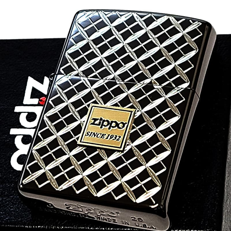 ZIPPO ライター ヘリテージ ブラック 両面加工 彫刻 ジッポ ロゴ Heritage Black 1932 おしゃれ 七宝 かっこいい 黒 ギフト プレゼント メンズ レディース