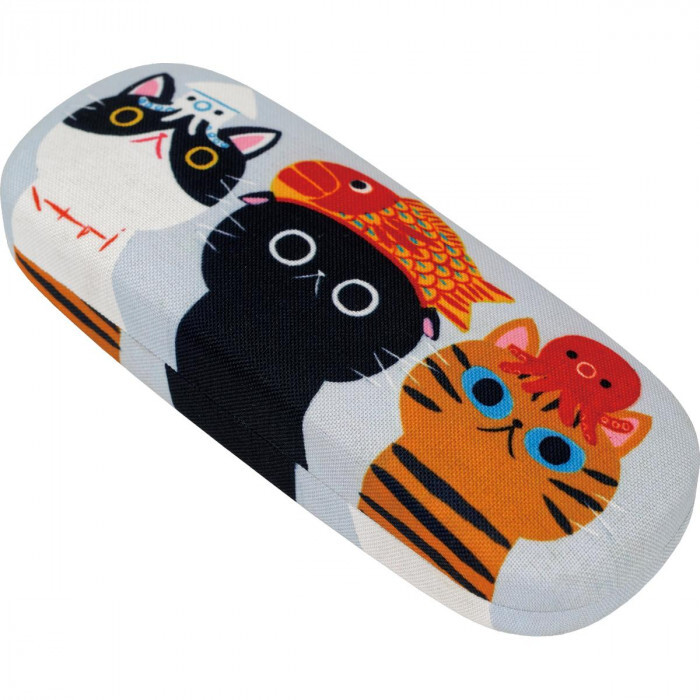 メガネケース 糸井忠晴 猫 デザイン ハードタイプ おしゃれ かわいい 眼鏡ケース めがねケース クロス付き 軽量 コンパクト 雑貨 アート ねこ ネコ キャラクター メンズ レディース ギフト プレゼント
