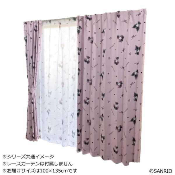 サンリオ カーテン 2枚セット 100×135cm クロミ マイメロディ 真夜中のメロクロ デザイン 遮光 ウォッシャブル 洗濯機可 子供部屋 寝室 おしゃれ かわいい キャラクター グッズ サンリオ正規ライセンス品