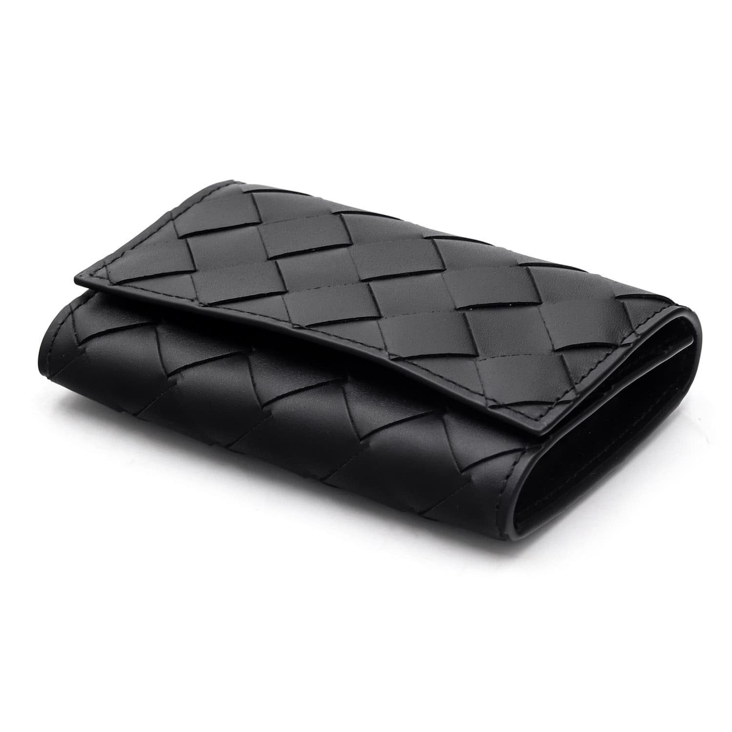 ボッテガヴェネタ BOTTEGA VENETA キーケース 6連 イントレチャート ブラック 黒 メンズ レディース 本革 レザー 編み込み スナップボタン キーリング付き 鍵入れ 630336 V3US1 8803 シルバー金具