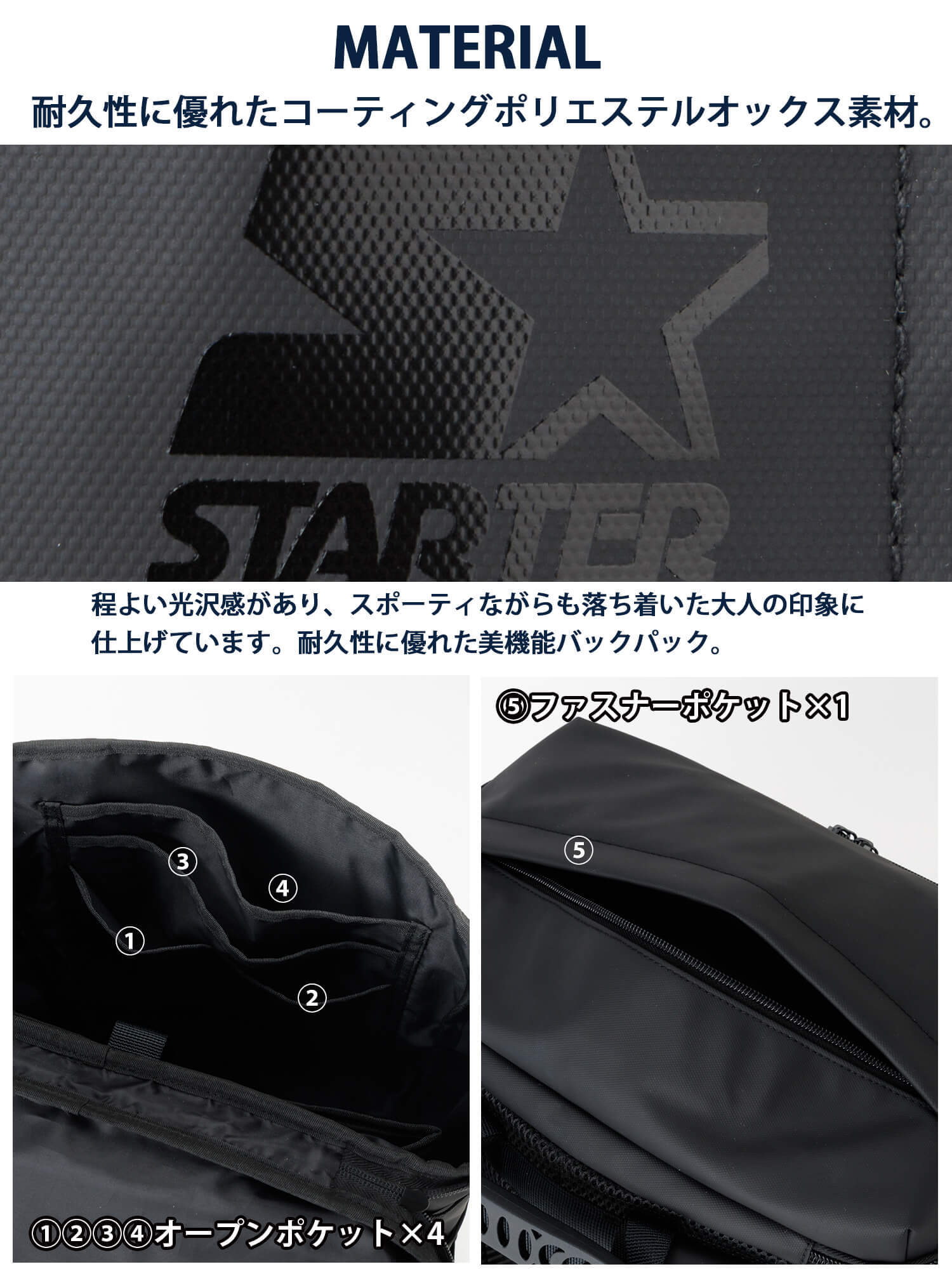 STARTER スターター リュック 大容量 30L ボックス型 バックパック 通学 通勤 PC収納 B4 A4 撥水 スクエア メンズ レディース スポーティー カジュアル 部活 部活用 スポーツ 部活リュック 高校生 大学生 学生 SCG-6802 2026FW