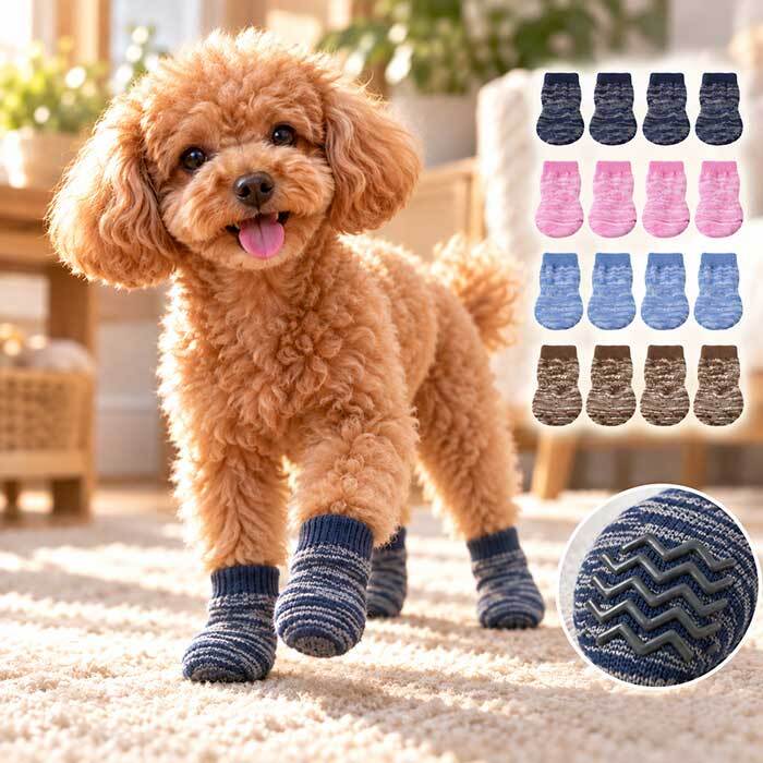 犬用靴下 滑り止め ゴム付き NEW ドッグソックス 小型犬 中型犬 肉球保護 足舐め防止 室内用 介護 シニア犬 防寒 フローリング対策 犬服 靴下 脱げにくい 犬の靴下